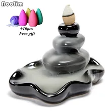 Керамические камни курильница для благовоний горелка домашний декор черная подставка для ароматических палочек кадильница для ароматерапии+ 10 шт Бесплатные пирамидки благовоний