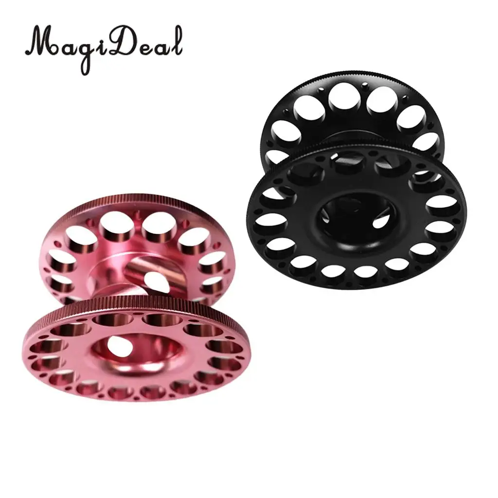 MagiDeal Lot 2 Durable Black + Pink Aluminum Alloy Dive Reel Finger Spool for Underwater Scuba Diving Snorkeling Free Diving