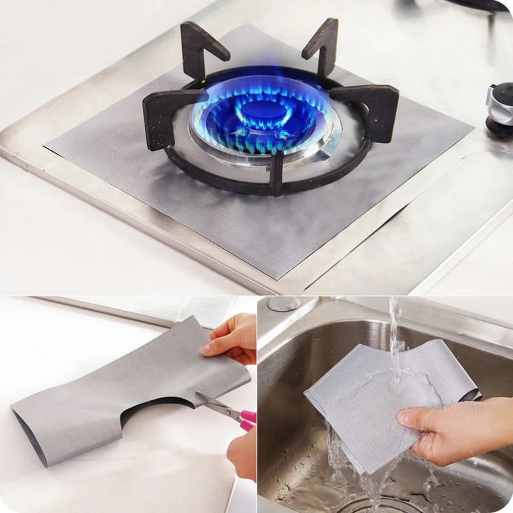 

Stove Burner Covers Burner Protectors Double Reusable Non-stick Stovetop Burner Paper Foil Protector Cover Kitchen Accessories