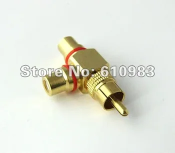 

(5 pieces/lot) wholesale RCA adapter RCA Male to female to Female M/F/F Connector Adapter Audio 3 way Goldplated