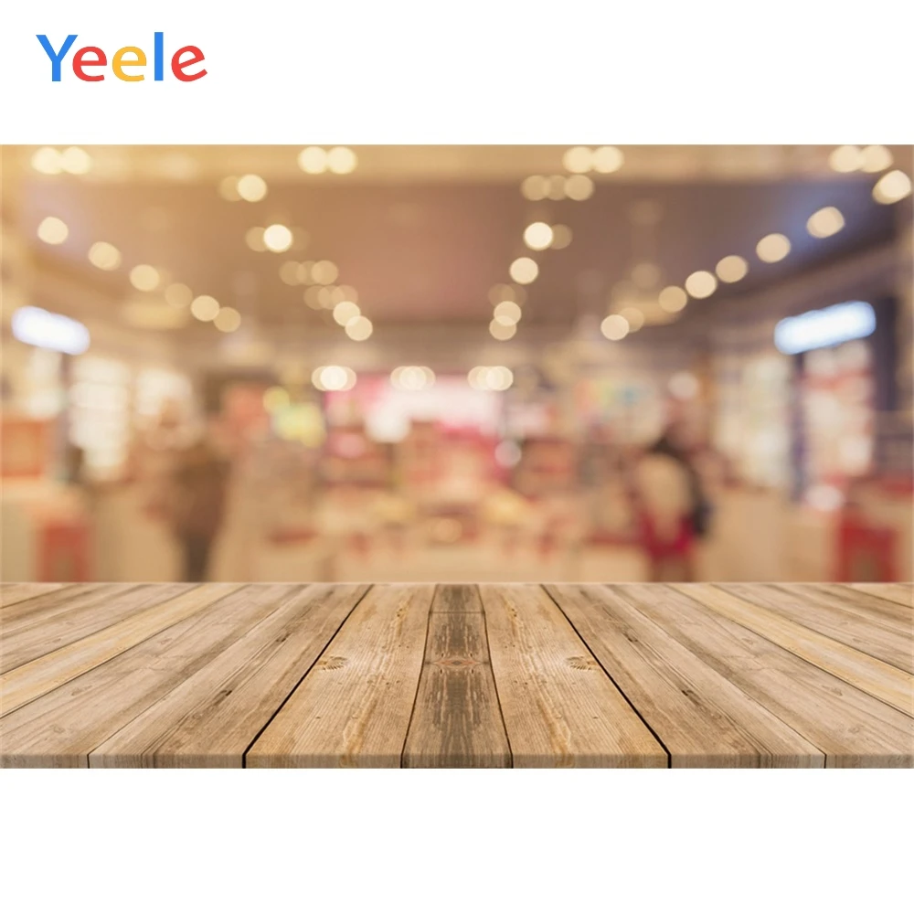 

Yeele Wooden Board Light Bokeh Photography Background Children Congratulation Party Photographic Backdrop For Photo Studio