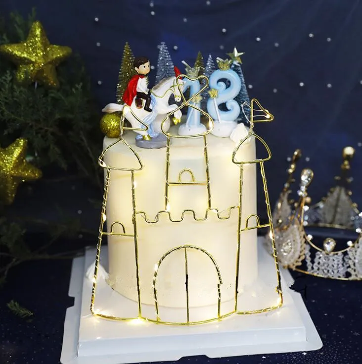 

Castle Prince Cake Topper Baby Birthday party Cake topper wedding Birthday Party Baking Decoration Supplies