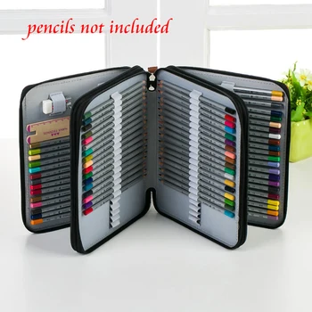 

120 Holder 4 Layer Portable PU Leather School Pencils Case Large Capacity Pencil Bag For Colored Pencils Watercolor Art Supplies