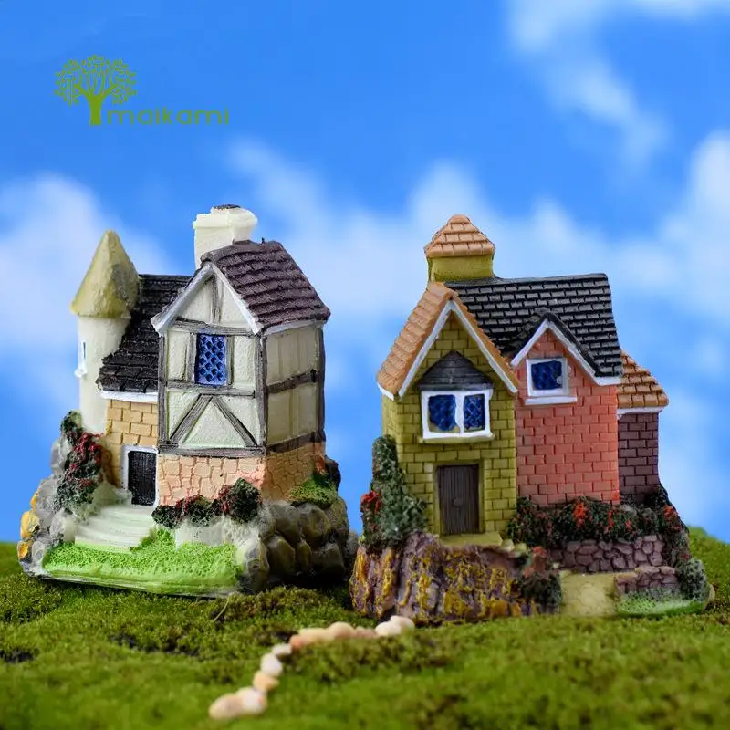 

Mini 1 Pcs/Cute House/Miniatures Cottage/Shabby /Cute/ Fairy Garden/Gnome/Moss Terrarium Decor/Crafts/Bonsai/Bottle Garden