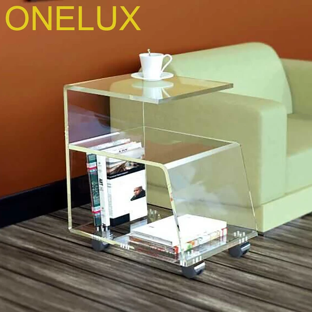 G Shaped Acrylic Occasional Side Sofa Tea Table On Wheels Lucite G Shaped Acrylic Occasional Side Sofa Tea Table On Wheels Lucite Rolling Magazine Book Cart For Home Use