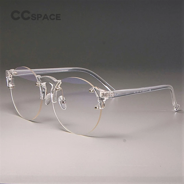 Gafas transparentes sin marco para mujer, anteojos redondos sin montura, a  la moda, para ordenador, 45221 - AliExpress