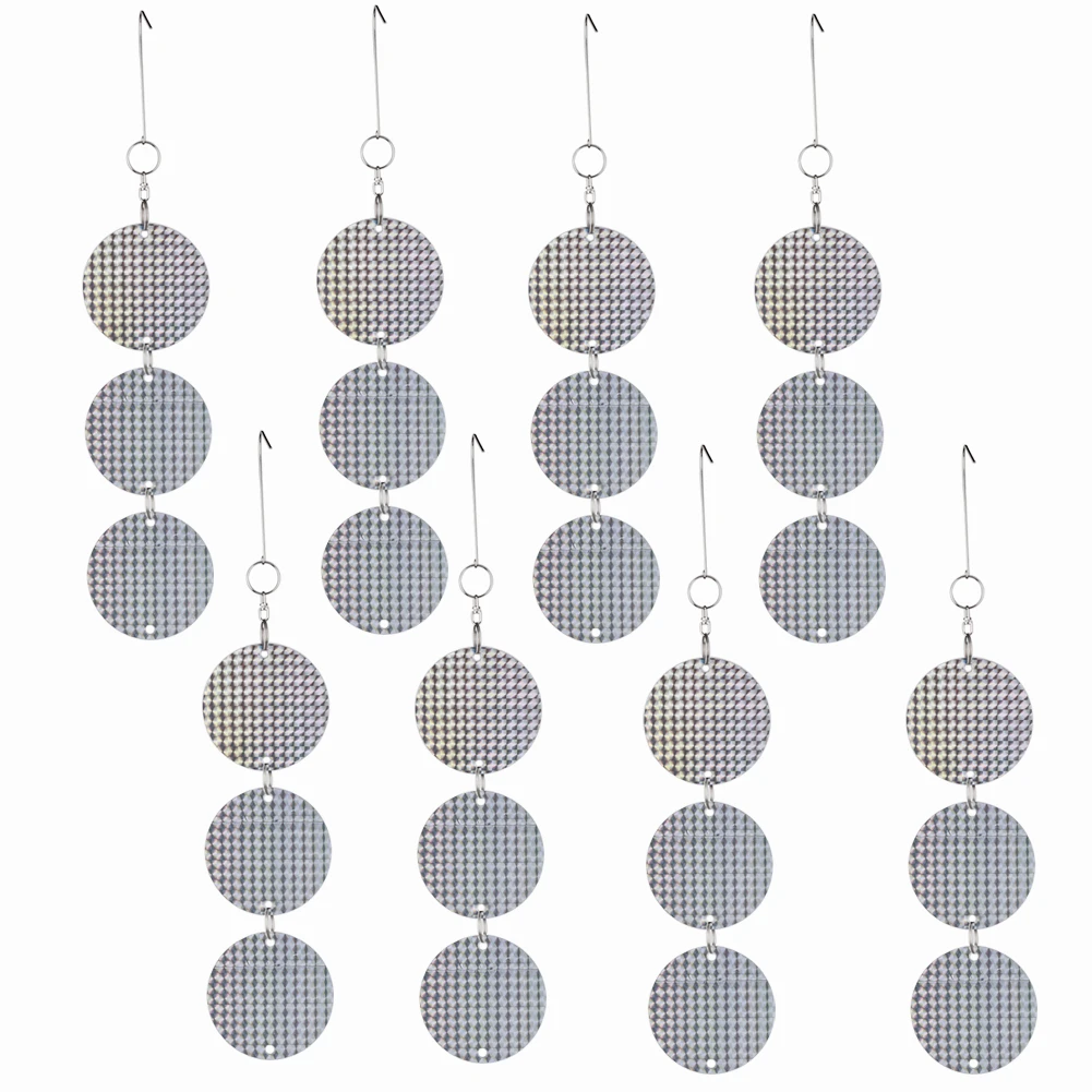 

8Pcs Bird Repellent Reflective dis Pest Repeller Pigeon Crow Hawk Goose Seagull Deterrent Repellent Disks, Bird Scarers Repeller