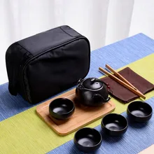 Переносной дорожный чайный набор чай горшок+ чашки+ поднос+ зажим+ чайная ткань традиционный для китайского кунг-фу чайный набор может быть рекламой логотип хороший подарок ZA5689