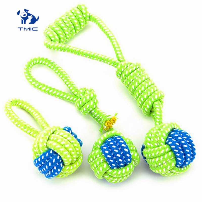 

Pet Supply Dog Toys Dogs Chew Teeth Clean Outdoor Traning Fun Playing Green Rope Ball Toy For Large Small Dog Cat Toys