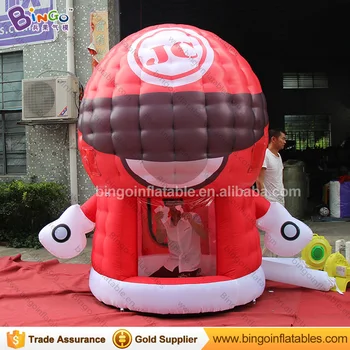 

Customized 2.5 Meters tall inflatable catch cash machine promotional red color cartoon inflatable money grab booth toy tents