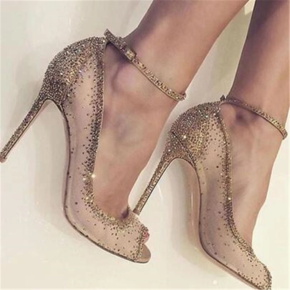 

LAPOLAKA 2019 High Quality Pumps Woman Shoes Peep Toe Luxury Bling Pumps Lady Party Wedding Shoes Woman