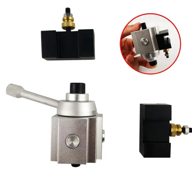 Multi-function Mini Piston Type Aluminum Quick Change Tool QCT Kits Tool Post Turret+Tool Holders