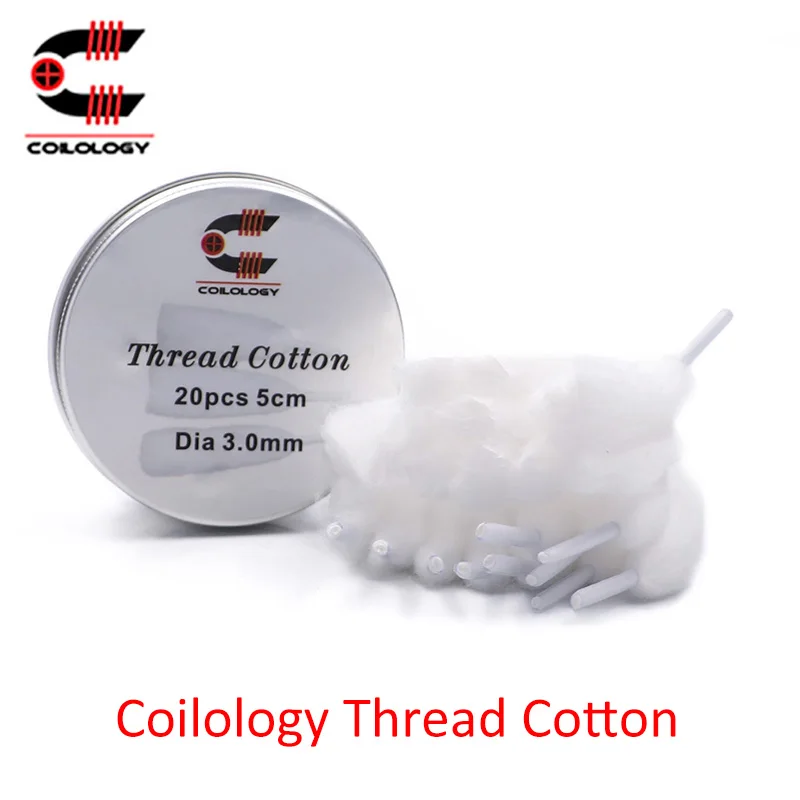 

20pcs/pack Coilology Thread Cotton wool for RDA RDTA RTA atomizer vape tank vs cotton bacon prime