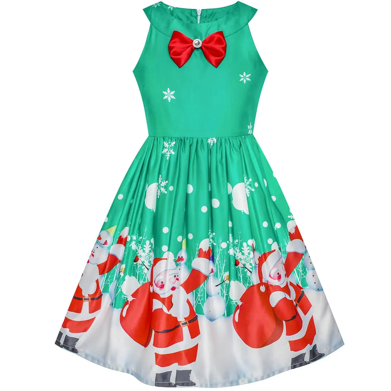 Girls Dress Christmas Santa Snow Xmas Party Turquoise 2020 Summer Princess Wedding Dresses Girl Clothes Size 7-14 Carnival | Детская