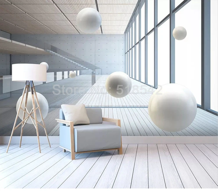 Пользовательские фото обои 3D абстрактное стереоскопическое пространство круглый шар Большая фреска гостиная диван ТВ фон Настенный декор