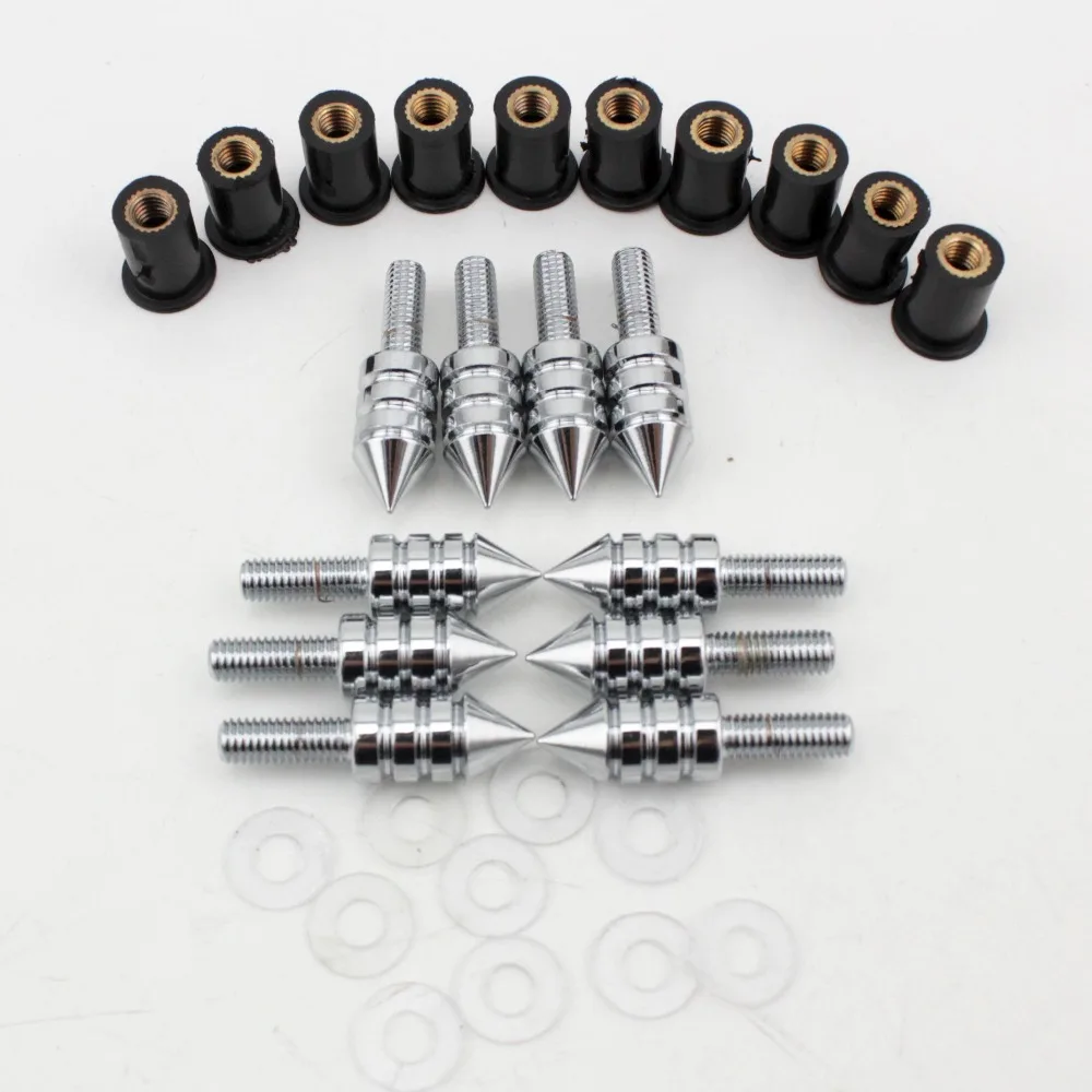 Motorcycle Windscreen M5 Spike Bolts Nuts Washers For Windshield