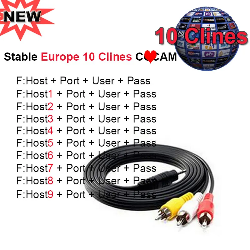 Satellite TV Receiver decoder V7 HD DVB-S2 HD with 7 lines Europe portugal Spain C-line V8 V8S M9S M9S PRO