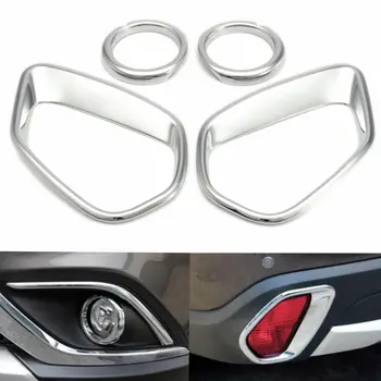 

4Pcs Chrome Front Rear Fog Light Lamp Cover Trim Sticker For Mitsubishi Outlander 2016