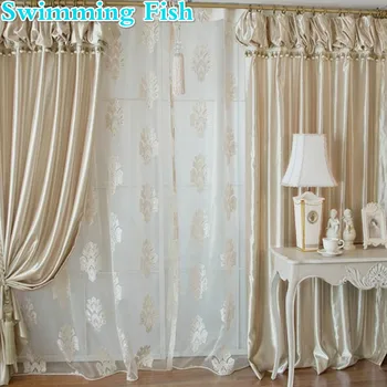 

Home Decor Lanterns Valance Curtain Customized Window Blackout Curtains With Beads Lace Jacquard Tulle For Bedroom Living Room