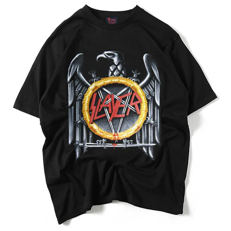 Лидер продаж рок-группа Slayer Для мужчин футболка Slayer Скорость металла футболка Для мужчин панк Костюмы летняя футболка Высокое качество