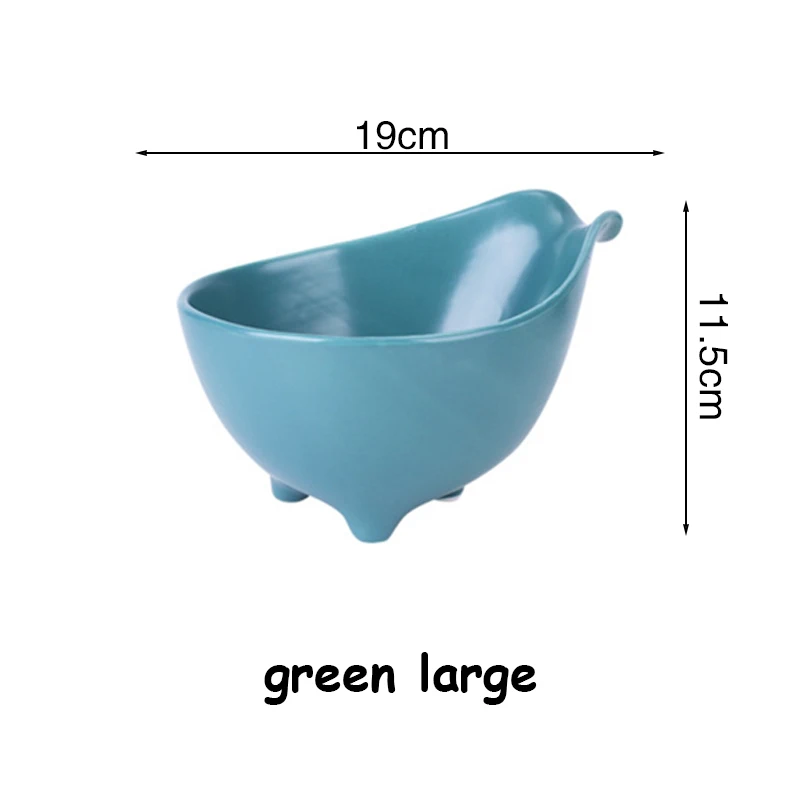 Green Large Салат чаша с ручкой Рождественская посуда лоток блюдо товары для дома корейский большой рот лоток кухонная утварь элегантная чаша для еды, контейнер - Цвет: Green Large