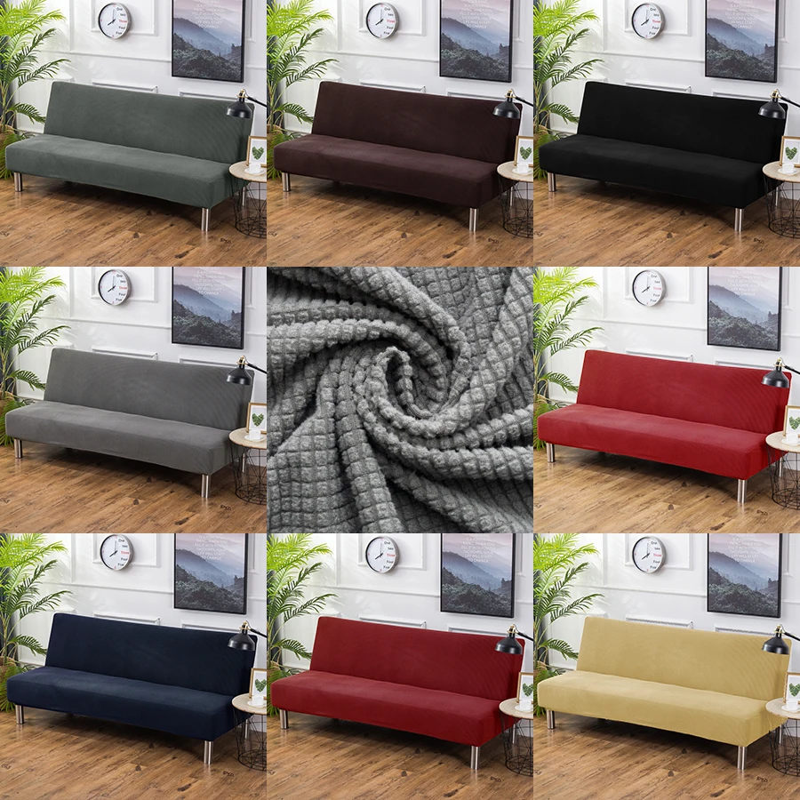 Polar fleece fabric Universal size Armless Sofa Bed Covers ...