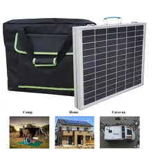 50W Folding Suitcase Portable Solar Panel 12V Battery Power With controller Camp