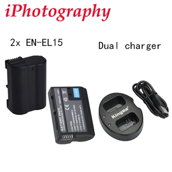 

2x EN-EL15 Battery for Nikon D7000 D800 D7100 D750 D610 D810 + Dual charger