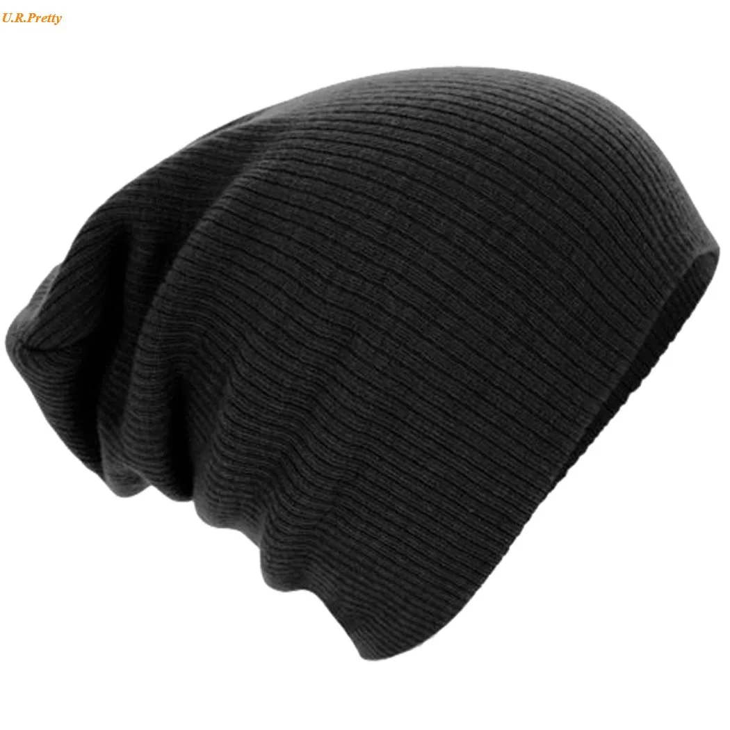

Unisex Beanie Autumn Winter Hat Knit Crochet Warm Hat Oversized Slouch Cap European Style 7 Colors Wholesale Free Shipping 41