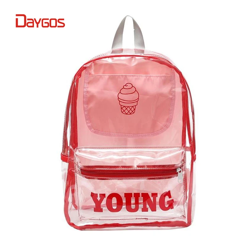 DAYGOS Summer Cute Ice Cream Preppy Style Girls School Backpack PVC