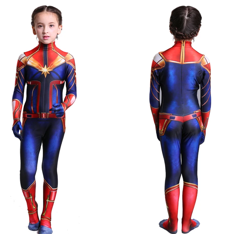 2019 нуэвос Ниньос сорпреса Капитан Marvel косплей disfraces los Vengadores 4 COS Топ y pantalones ropa diaria