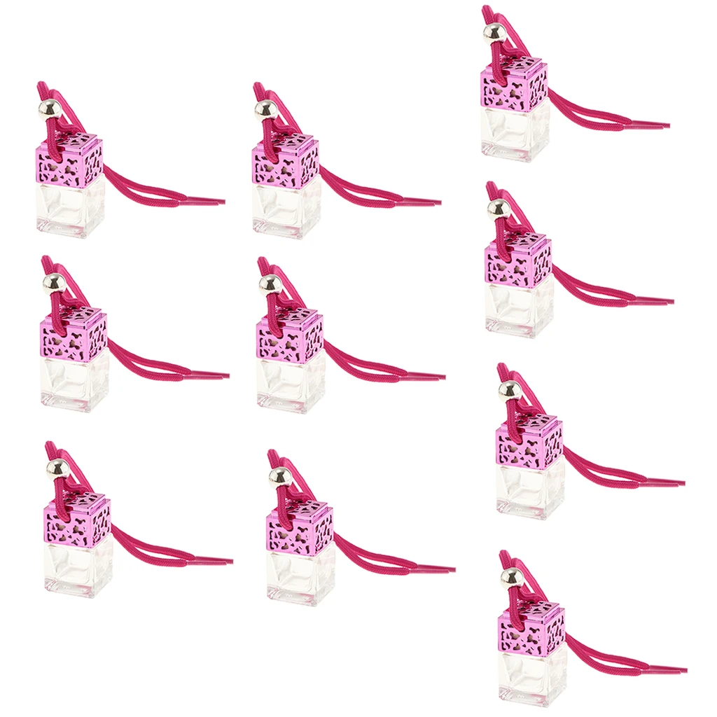 10x Car Hanging Air Freshener Diffuser Fragrance Clear Glass Empty Perfume Bottle Essential Oil Bottle Refillable Bottles