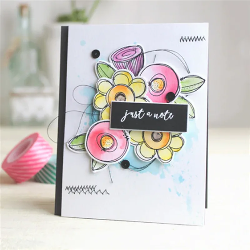 

Inlovearts 6Pcs/lot New Outline Flower Metal Cutting Dies Doodle Buds for Scrapbooking Stamps With Dies for Card Making Album