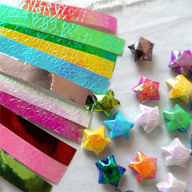 80pcs Pearlescent Gradient Color Lucky Stars Origami Colorful Origami Craft Papers DIY Scrapbooking Craft Decoration cleaning clear stamps