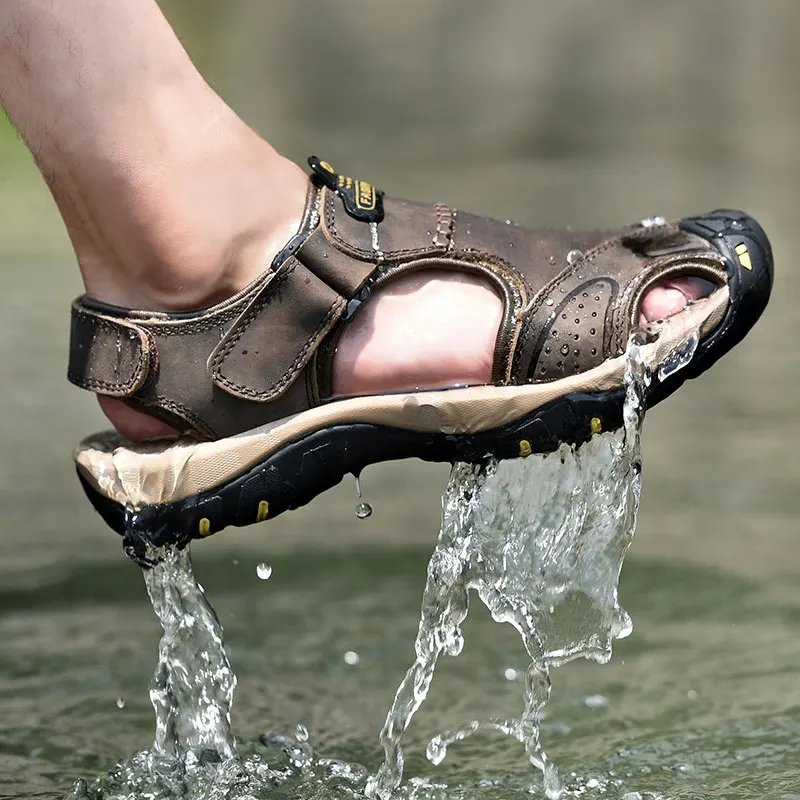 Мужские Мягкие Летние сандалии дышащие легкие пляжные шлепанцы Zapatos большие