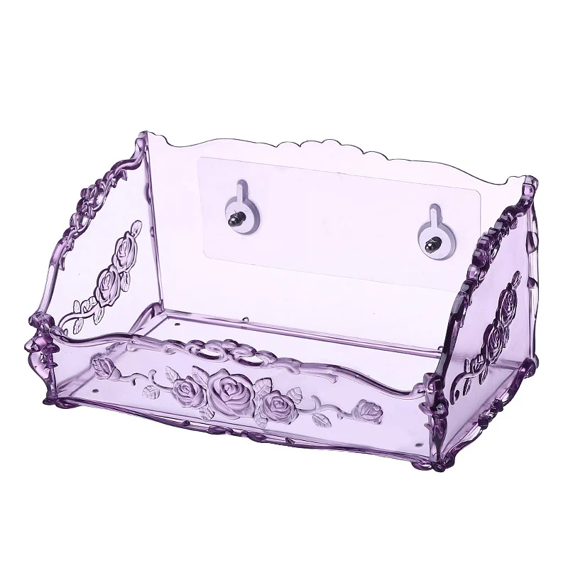 

New Mask Storage Box Plastic Makeup Holder Bathroom Storage Shelf Wall Mounted Cosmetics Organizer Clear Carved Storage Box