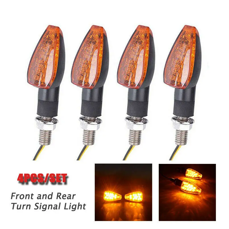 

4X Universal Motorcycle Front&Rear Turn Signal Light Steering Super Bright Lamp