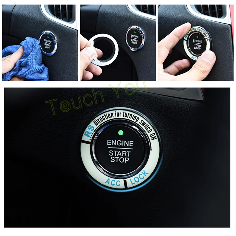 

iTimo Luminous Alloy Car Ignition Switch Cover Auto Car Accessories Stickers for Ford Mondeo 2.0T Edge Car Styling