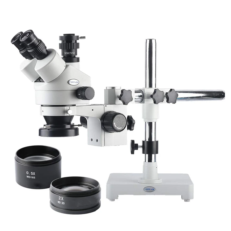 3.5X-90X зума пайки стерео микроскопа на стреле вертикальный, Тринокулярный расслаивающее увеличение микроскоп 144 светодиодный свет лучше