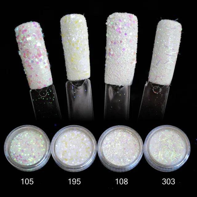 White Glitter Powder Spangles For Nails Design Dust Manicure White Glitter Powder Spangles For Nails Design Dust Manicure Sequins Tinsel Fine Mixed Glitters On