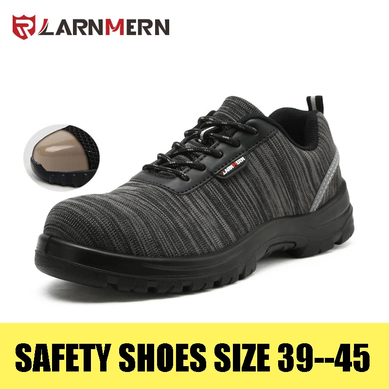 

Mens Steel Toe Safety Work Shoes For Men Breathable Lightweight Anti-smashing Non-slip Reflective Protective Boots