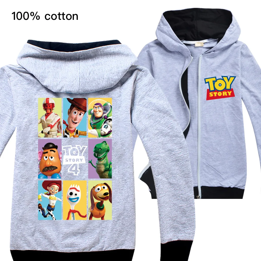 

toy story 4 long Sleeve T Shirt Autumn Spring 100% cotton boys/girls cartoon 3d Print t-shirt cool Tshirt kids zipper sweatshirt