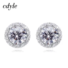Cdyle женские серебряные серьги 925, украшенные кристаллами, серьги-гвоздики для женщин, ювелирные изделия из стерлингового серебра 925 пробы