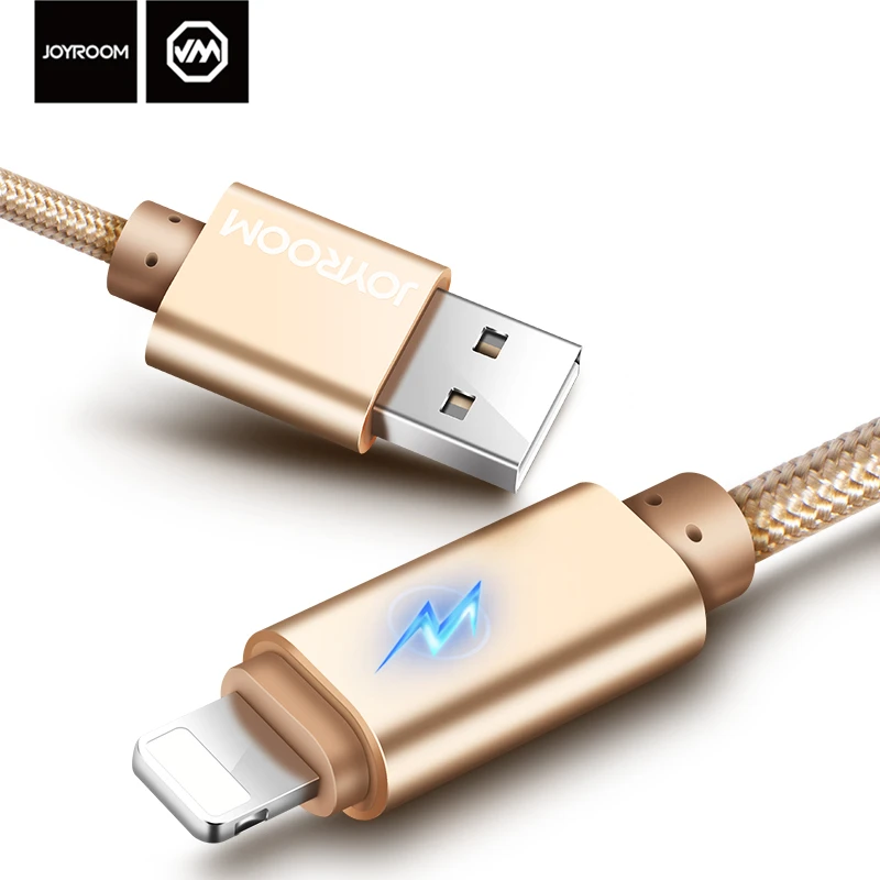 1 м 2 умный светодиодный металлический Плетеный USB кабель для зарядки данных iPhone X