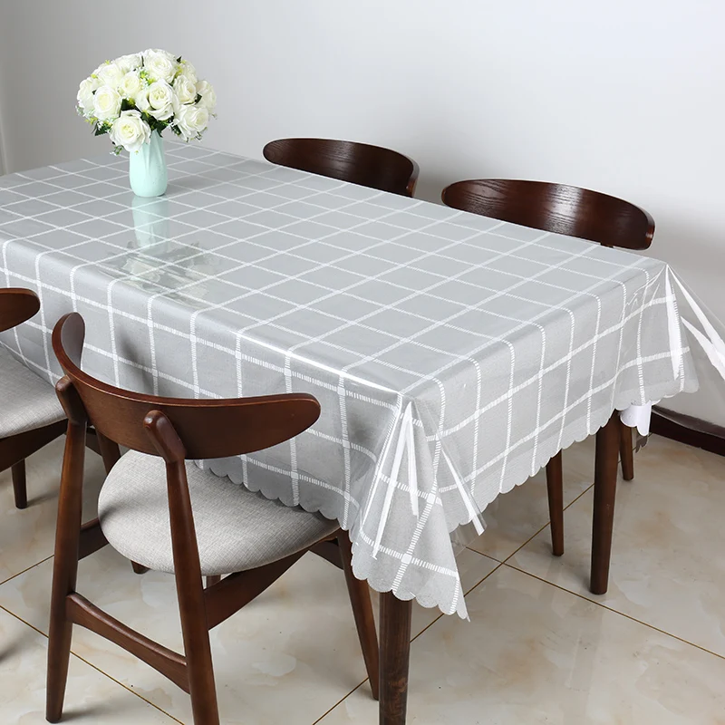 0.23/0.5mm transparent pve table cloth waterproof PVC Plastic Kitchen Tablecloth Oilproof Decorativ