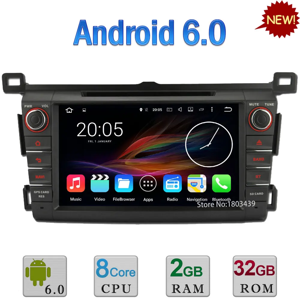 

8" Android 6.0 Octa Core A53 PX5 2GB RAM 32GB ROM WIFI 3G DAB+ Car DVD Player Radio Stereo GPS For Toyota RAV4 RAV 4 2013-2016