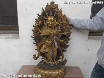 

Tibet Buddhism Old Bronze Copper Gild Mahakala Dakini Vajravarahi Buddha Statue Discount 55%