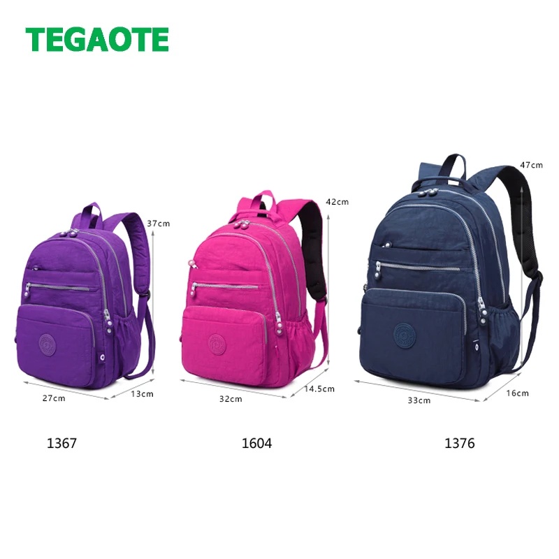 TEGAOTE брендовый нейлоновый рюкзак, Женский школьный рюкзак для девочек-подростков, Mochila, водонепроницаемый рюкзак для ноутбука, дорожные сумки, Sac A Dos