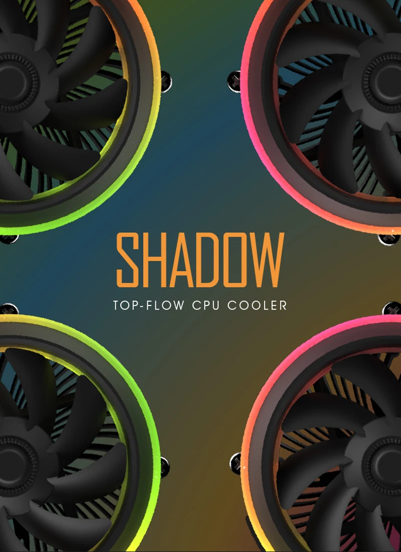 Aigo Shadow cpu Cooler TDP 280W PWM светодиодный AURA SYNC 3 p-5 V 4pin двойное кольцо RGB cpu вентилятор Радиатор охлаждения для Intel Core i7 LGA 115x