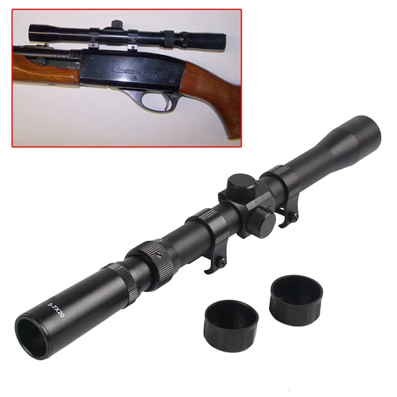 Pro Охота 3-7x20 Mil-Dot Охота зум Airgun Air Rifle Scope с бесплатными креплениями Открытый страйкбол оптический прицел HT6-0025